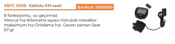 BİSİKLET KM SAATİ DİJİTAL SU GEÇİRMEZ KABLOLU XBYC 6028 - 3