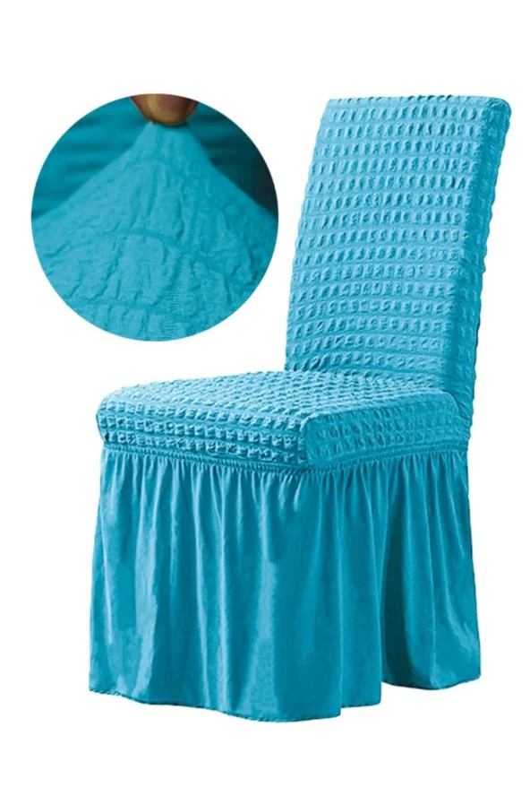 altın kelebek ( evory)bürümcük etekli sandalye kılıfı 2 li pk mavi