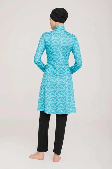 BirolGaye Rozamay 9010 Alun Siyah Tam Boy Tesettür Mayo - Resim 2