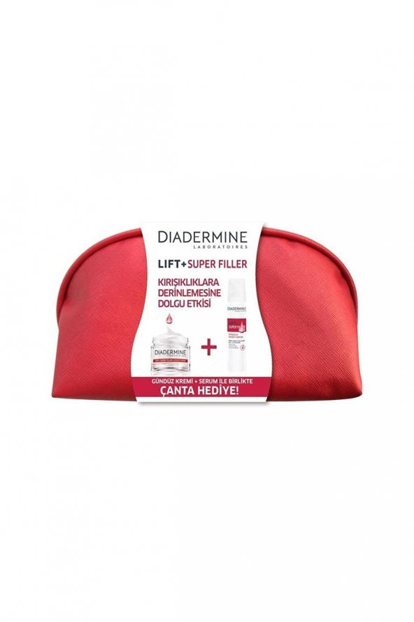 Diadermine Lift+ Super Filler Gündüz Kremi 50ml + Serum 40ml Çanta Hediyeli Set