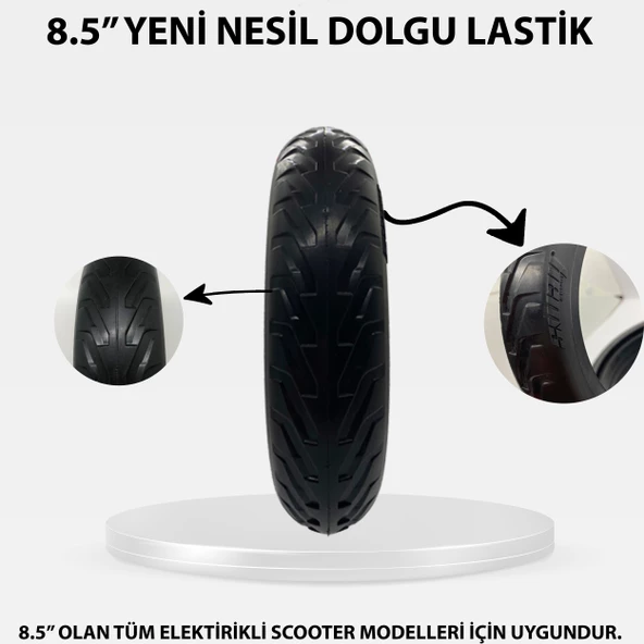 Xiaomi 8.5 İnç Elektrikli Scooter Dolgu PATLAMAZ Lastik Sway - 2