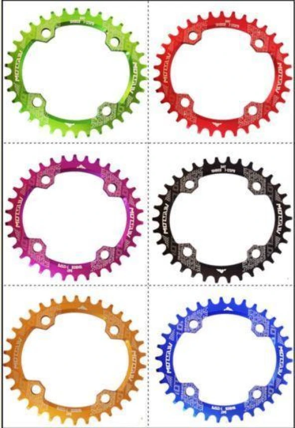 Motsuv Bisiklet Aynakol Tek Yaprak  8/9/10/11 Vites  36T MAVİ - Resim 3