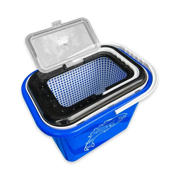 Fishack Süzgeçli Balıkçı Kovası 15 lt Mavi Kod 179 - 9