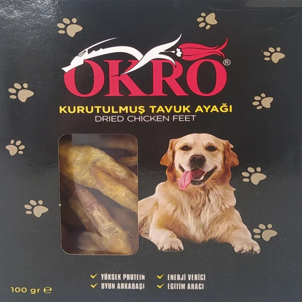 Okro Kurutulmuş Tavuk Ayağı 100gr Köpek Ödül Maması