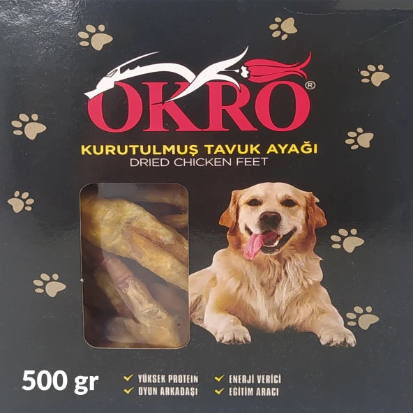 Okro Kurutulmuş Tavuk Ayağı 500gr Köpek Ödül Maması