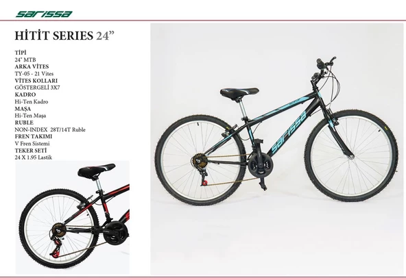 Sarissa Hitit 24" Jant 21 Vites Unısex Dağ Bisikleti 4 Renk - 9