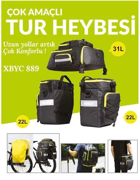 XBYC 889 FORTE GT 889 BİSİKLET TUR HEYBESİ 75 LT. 3 in 1 - 2