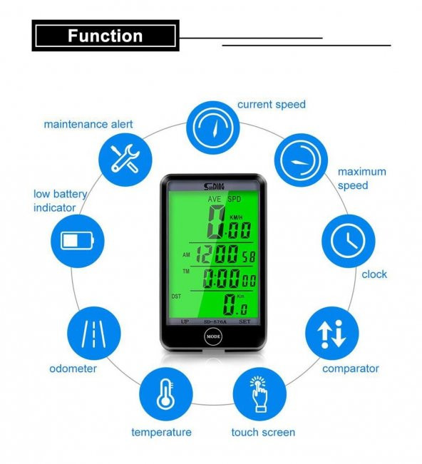 Forte GT XBYC 6032 Km Saati Bisiklet Wıreless kablosuz kilometre - 4