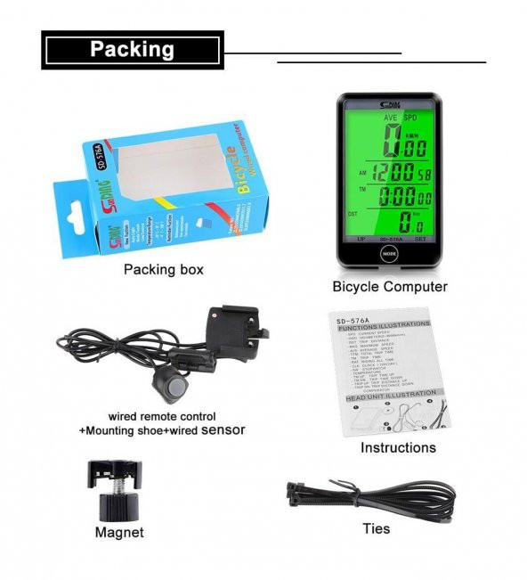 Forte GT XBYC 6032 Km Saati Bisiklet Wıreless kablosuz kilometre - 5