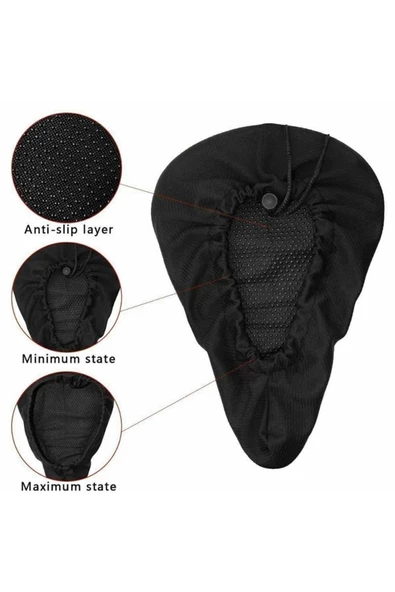 Bisiklet Ultra Yumuşak Siyah Gerçek Jelli Bisiklet Sele Kılıfı - Resim 2