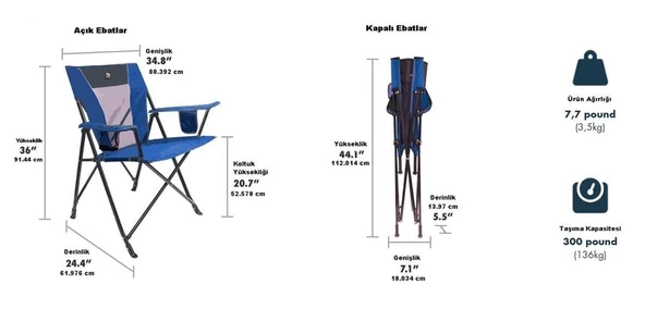 Gci Outdoor Comfort Pro Chair™ Katlanır Kamp Sandalyesi GRİ-MELANJ - 5