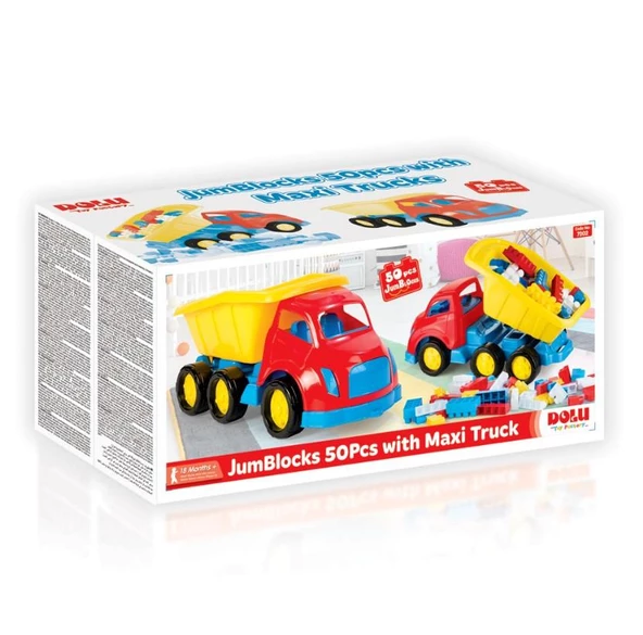 Dolu 7202 Bloklu Maxi Kamyon ve Jumblocks 50 Parça Bloklu Kamyon - 4