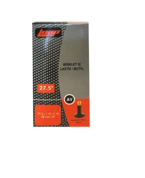 Loop Bisiklet İç Lastik 27.5 x 1.75-2.10 Av48 Kalın Sibop 27,5 Jant İç Lastik