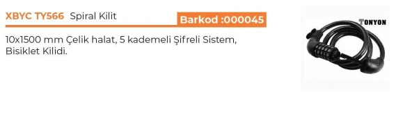 Şifreli Bisiklet Kilidi 5 haneli değiştirilebilir şifre 150 cm kilit - 5