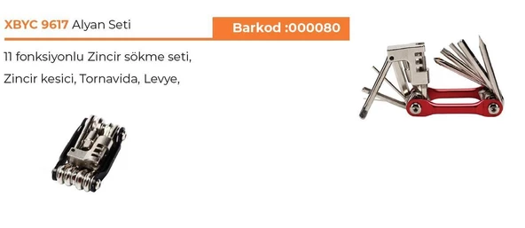 Xbyc 9617 - 11 Fonksiyonlu Bisiklet Çakı Alyan Anahtar Takımı - 2
