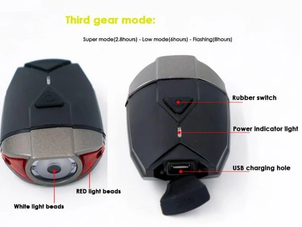 Forte GT 300 lümen Bisiklet Ön Işık Kask ve Gidon Farı Xbyc 6126 - 5
