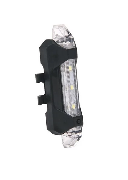 Bisiklet Işığı Led Stop Arka Ikaz Lamba Işık Usb Şarjlı 4 Mod beyaz-kırmızı ledli - 2