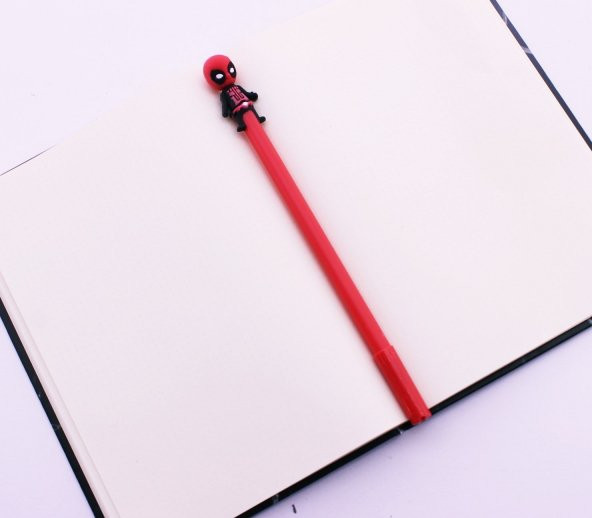 1 adet Kırmızı Deadpool Tükenmez Kalem Siyah Mürekkep