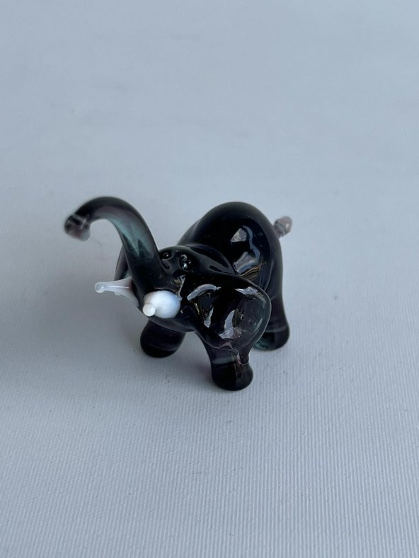 El Yapımı Murano Cam Fil Biblo A21 - Resim 2