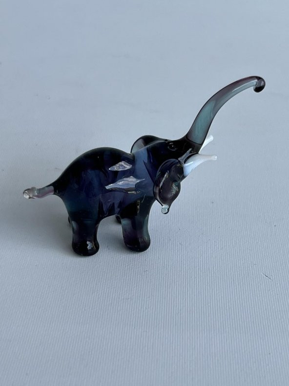 El Yapımı Murano Cam Fil Biblo A21 - Resim 3