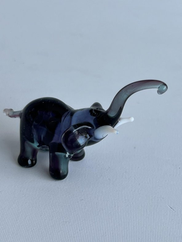 El Yapımı Murano Cam Fil Biblo A21 - Resim 4