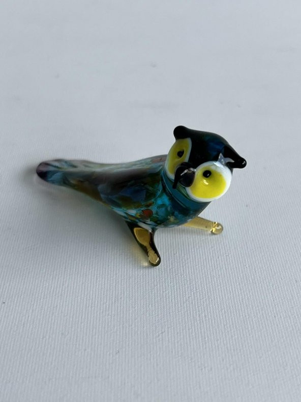 El Yapımı Murano Cam Baykuş Biblo A24-02 - Resim 4