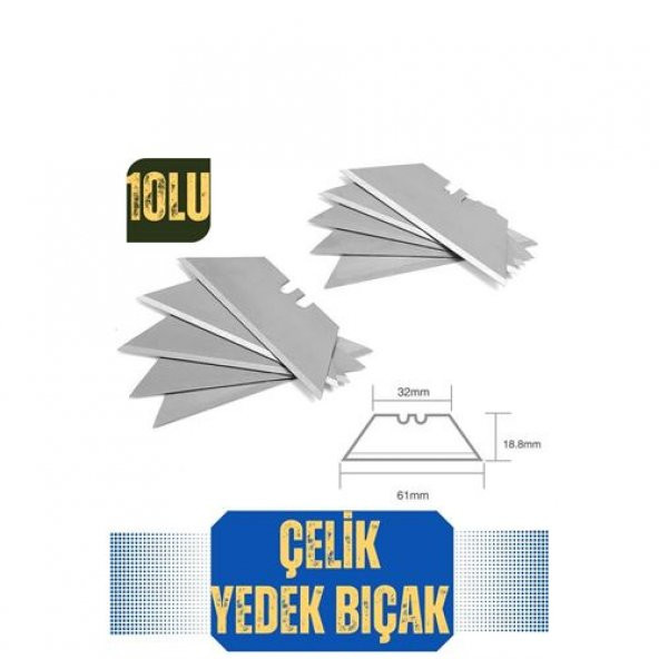 TransForMacion Halı Falçatası Katlanabilir Maket Bıçağı 10 lu Yedek 716299 - 1