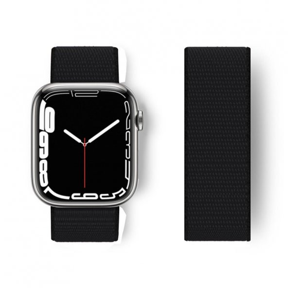 Apple Watch 45mm Hasırlı Cırtcırtlı Kordon