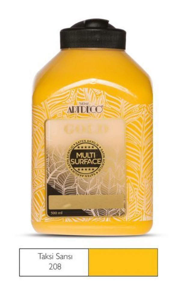 Artdeco Gold Multi Surface Akrilik Boya 500 ml. 208 TAKSİ SARISI