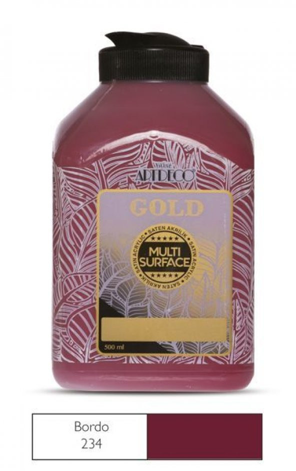 Artdeco Gold Multi Surface Akrilik Boya 500 ml. 234 BORDO