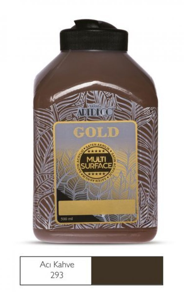 Artdeco Gold Multi Surface Akrilik Boya 500 ml. 293 ACI KAHVE