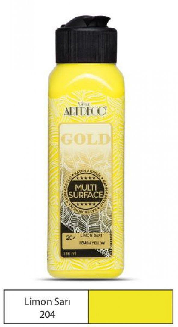 Artdeco Gold Multi Surface Akrilik Boya 140 ml. 204 LİMON SARI - 1