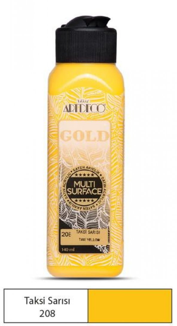 Artdeco Gold Multi Surface Akrilik Boya 140 ml. 208 TAKSİ SARISI