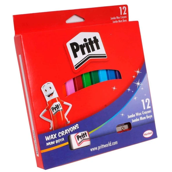Pritt Jumbo Üçgen Silinebilir Pastel Boya 12 Renk