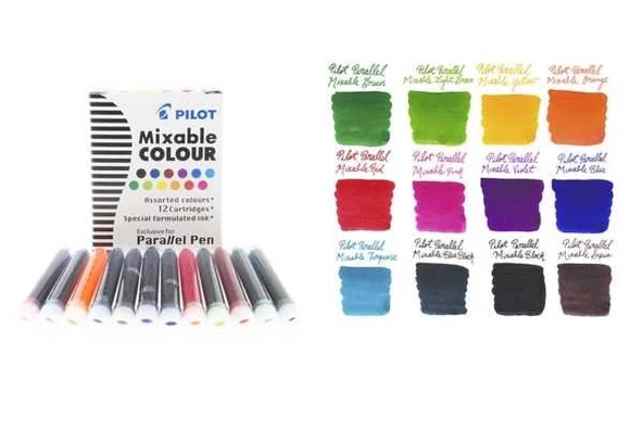 Pilot Parallel Pen Orjinal Kartuş 12 Adet Farklı Renk