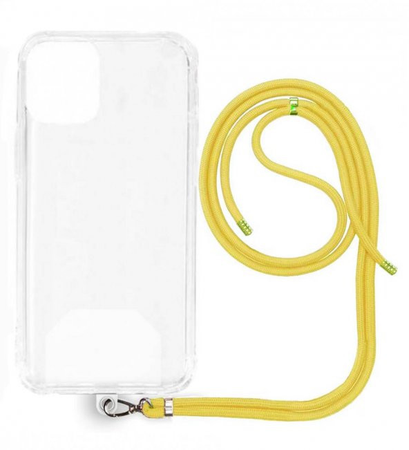 İnfinix Note 11 Pro İp Askılı Şeffaf Silikon Kılıf Sarı ürün görseli 1