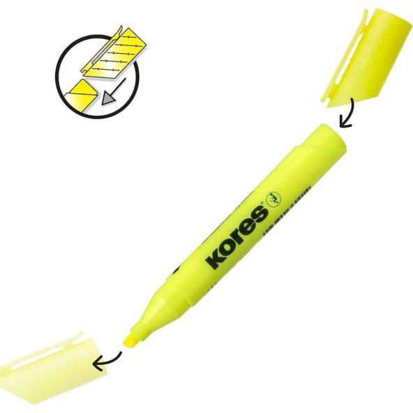 Kores High Liner Plus Fosforlu İşaretleme Kalemi Sarı