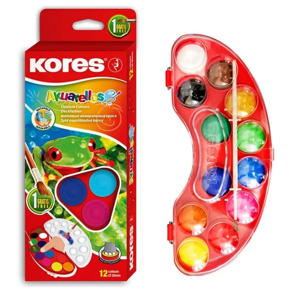 Kores Akuarellos Sulu Boya 12 Renk Büyük Boy