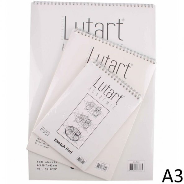 Lutart Sketch Pad Eskiz Bloğu 40-45 gr. A3 100 Sayfa