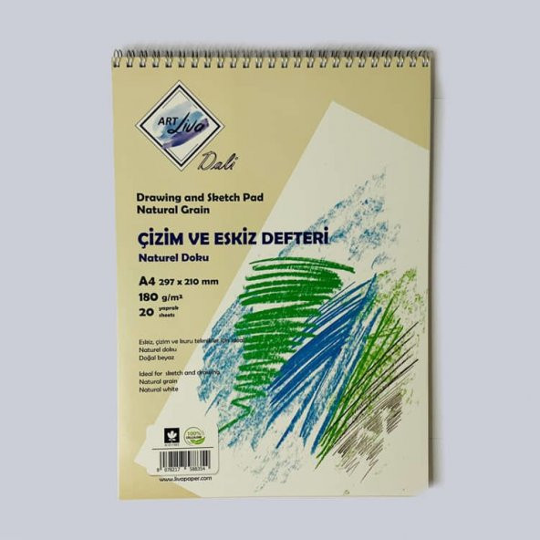 Art Liva Dali Eskiz ve Çizim Defteri 180 gr 20 yp A4