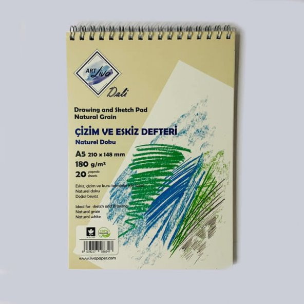 Art Liva Dali Eskiz ve Çizim Defteri 180 gr 20 yp A5
