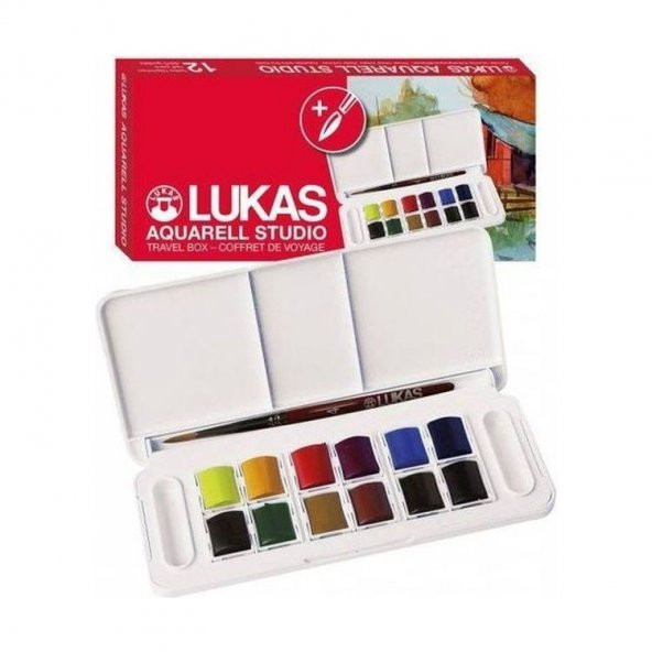 Lukas Aquarell Studio Suluboya 12 Renk 1/2 Tablet