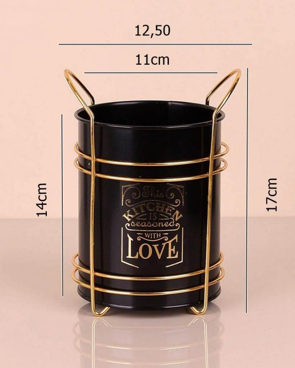 Zhlhome Gold Standtlı Kaşıklık Organizer Kitchen Love - 2
