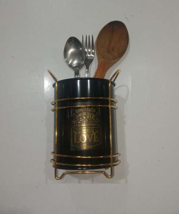 Zhlhome Gold Standtlı Kaşıklık Organizer Kitchen Love - 4