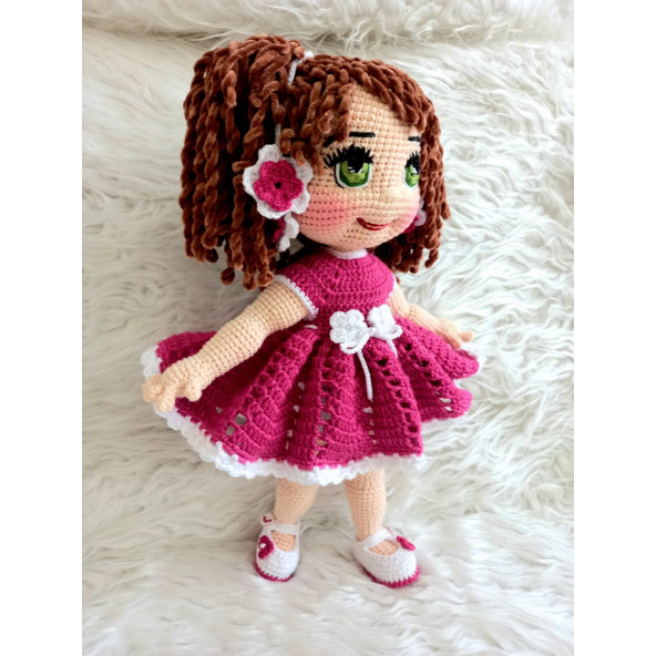 Pembe Ceylin Bebek Amigurumi Organik Oyuncak - 3