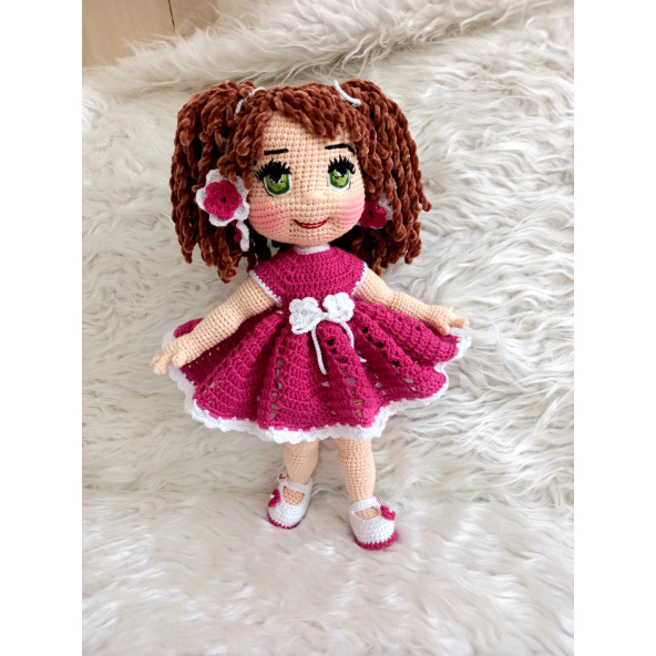 Pembe Ceylin Bebek Amigurumi Organik Oyuncak - 4