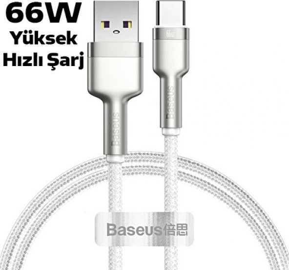 Baseus Cafule 66W Metal USB To Type-C Hızlı Şarj Kablosu 100CM
