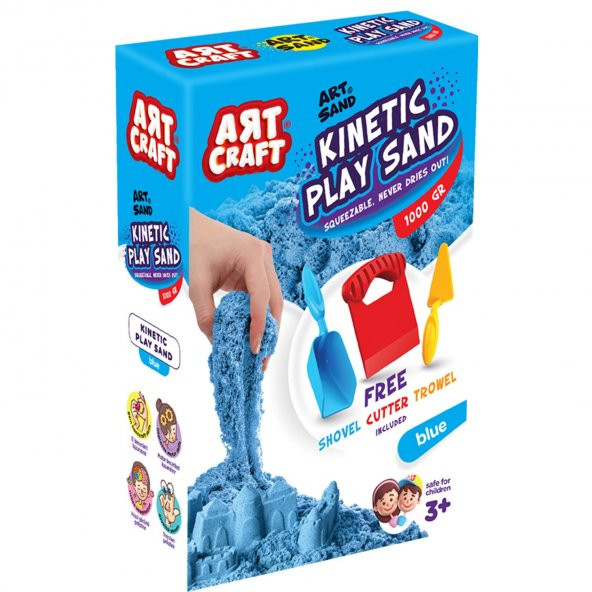 Art Craft Aksesuarlı Kinetik Oyun Kumu 1000 gr MAVİ - 3