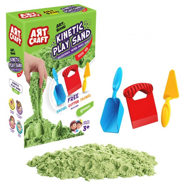 Art Craft Aksesuarlı Kinetik Oyun Kumu 1000 gr YEŞİL