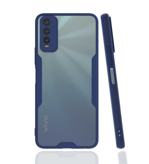 Vivo Y20S Kılıf Zore Parfe Kapak Kılıf  Lacivert
